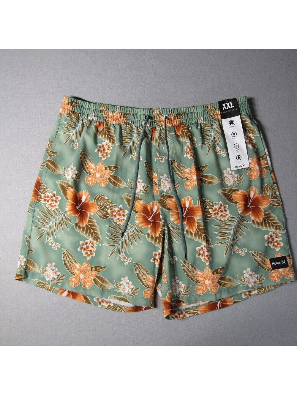 NWT Hurley Cannonball Volley 17" Men's XXL Swim Shorts Cilantro green